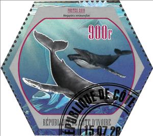 Stamp, Megaptera novaeangliae, Cinderellas,  , Animals (Fauna), Mammals, Whales