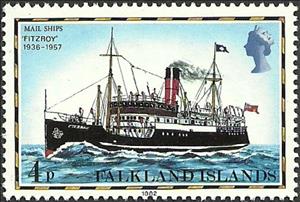Stamp, "Fitzroy", 1936-1957, Falkland Islands,  , Postal Services, Ships