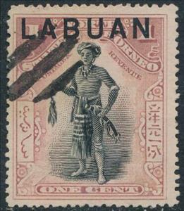 Stamp, Dayak Chieftain, Labuan,  , Tribal Chiefs and Caciques