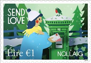Stamp, Christmas 2019, Ireland,  , Christmas, Mailboxes