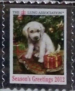 Stamp, Lung Association Merry Christmas Puppy, Cinderellas,  , Charity, Christmas, Dogs, Tuberculosis / TBC