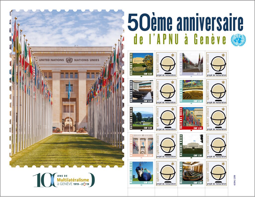 50th Anniversary of UN Geneva Postage Stamps