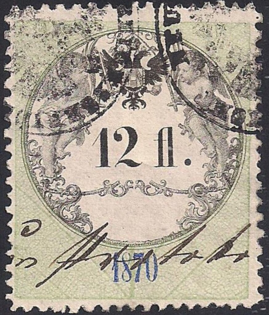 Stempel Marke 1870 12fl