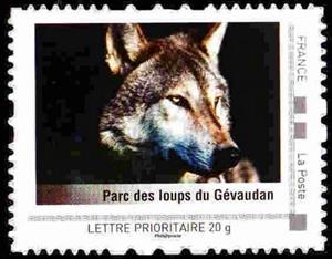 Stamp, Languedoc-Roussillon, France,  , Animals (Fauna), Mammals, Wolves