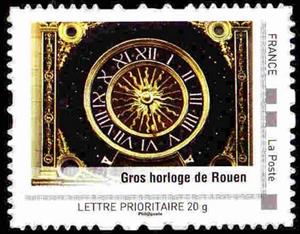 Stamp, Haute-Normandie, France,  , Clocks