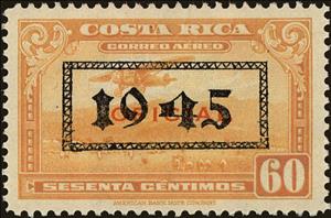 Stamp, Official stamps with overprint in red or black, Costa Rica,  