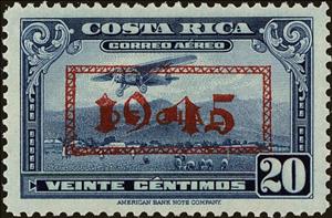 Stamp, Official stamps with overprint in red or black, Costa Rica,  