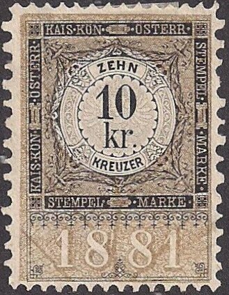 Stempel Marke 1881 10kr
