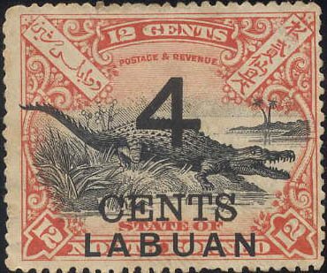 Saltwater Crocodile (Crocodylus porosus) Surcharged 4 CENTS