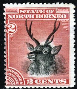 Stamp, Sambar Deer (Cervus unicolor), North Borneo,  , Deer