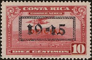 Stamp, Official stamps with overprint in red or black, Costa Rica,  