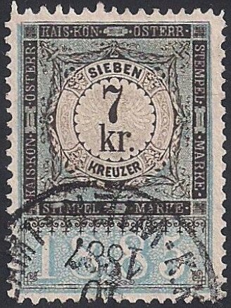 Stempel Marke 1885 7kr