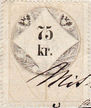 Stempel Marke 1858 75kr
