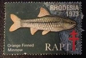 Stamp, RAPT Orange Finned Minnow, Cinderellas,  , Animals (Fauna), Charity, Fishes, Tuberculosis / TBC