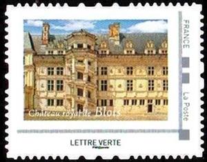Stamp, 500 years French Renaissance, France,  , Castles