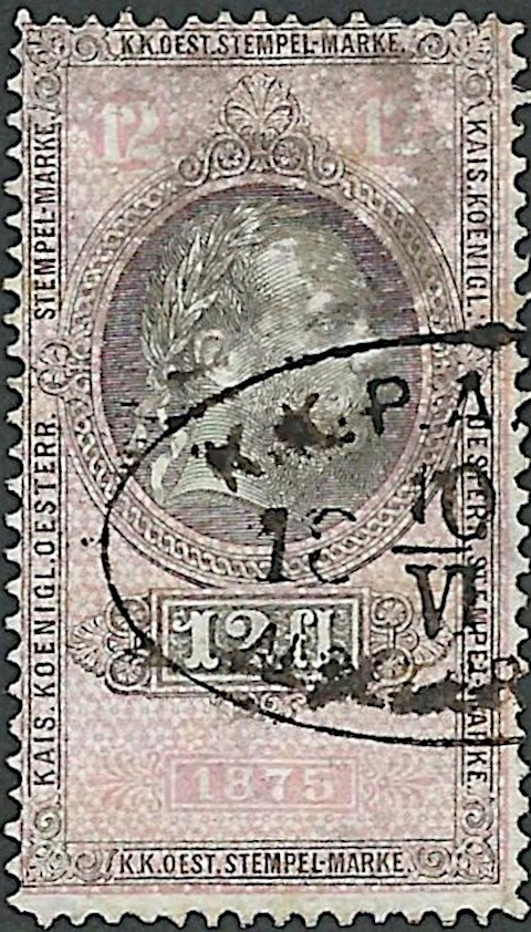 Stempel Marke 1875 12fl
