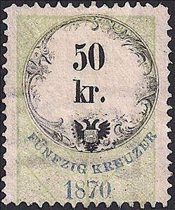 Stamp, Stempel Marke 1870 50kr, Austria,  , Numbers