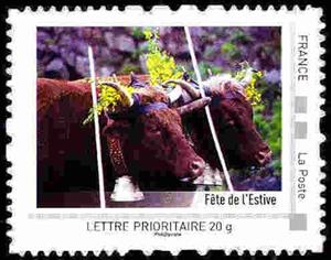 Stamp, Auvergne, France,  , Animals (Fauna), Bulls and Cows, Cattle, Mammals