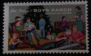 Stamp, Cal Farley's Boys Ranch, Amarillo, Texas. At Home, Cinderellas,  , Children, Children's Play, Christmas