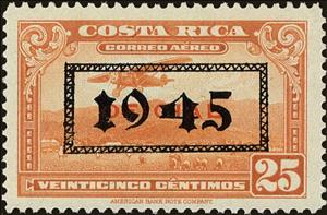 Stamp, Official stamps with overprint in red or black, Costa Rica,  