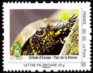 Stamp, Parc de la Brenne, France,  , Animals (Fauna), Reptiles, Turtles