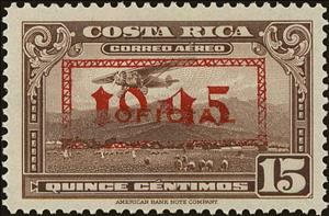 Stamp, Official stamps with overprint in red or black, Costa Rica,  