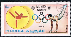Stamp, Horizontal bar, Japan, Fujairah (Fujeira),  , Gymnastics, Olympic Games, Sports