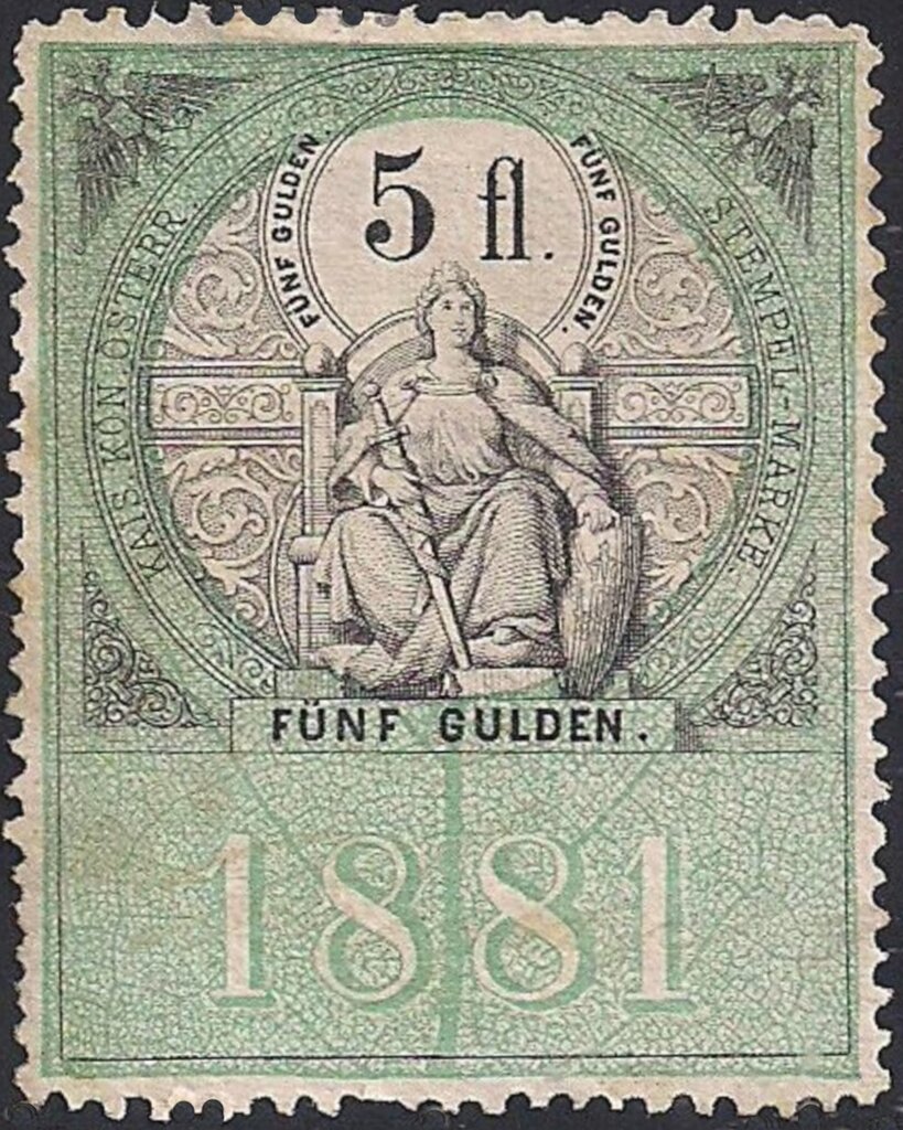 Stempel Marke 1881 5fl