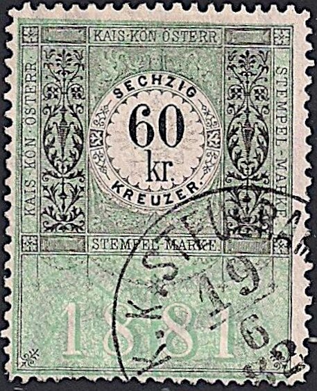 Stempel Marke 1881 60kr