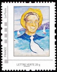Stamp, Charles Trenet, France,  , Singers