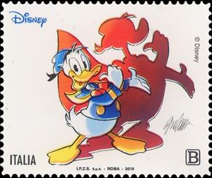 Stamp, 85th Anniversary of Donald Duck, Italy,  , Cartoons, Comics, Disney