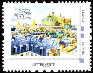Stamp, Rooftops of Paris, France,  , Townscapes / City Views
