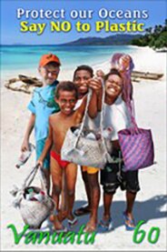 Stamp, Say No To Plastic Environmental Campaign, Vanuatu,  , Beaches, Children, Environment Protection