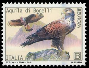 Stamp, Eagle of Bonelli, Italy,  , Animals (Fauna), Birds, Birds of Prey, C.E.P.T. / Europe, Eagles