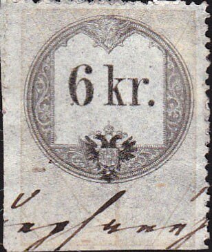 Stempel Marke 1858 6kr