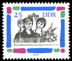 Stamp, Youth meeting, Germany, Democratic Republic,  