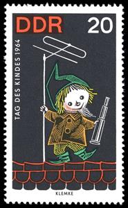 Stamp, Sandmännchen, Germany, Democratic Republic,  