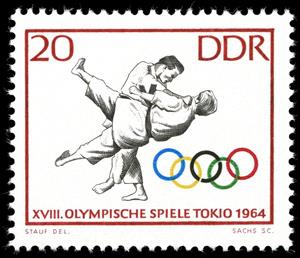 Stamp, Judo, Germany, Democratic Republic,  , Sport, Olympic Games, Judo