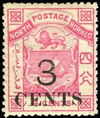 Coat of Arms surcharged "3 CENTS"