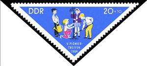 Stamp, Pioneer Meet, Germany, Democratic Republic,  , Triangle Stamps
