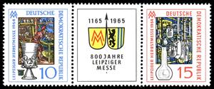 Se-tenant, Leipzig autumn fair, Germany, Democratic Republic,  