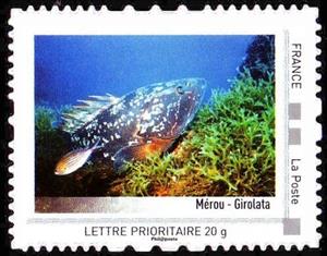 Stamp, Corsica, France,  , Animals (Fauna), Fishes, Sea Life
