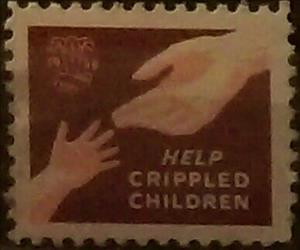 Stamp, Help Crippled Children, Cinderellas,  , Charity, Children, Disabled, Hands