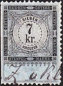 Stamp, Stempel Marke 1879 7kr, Austria,  , Numbers