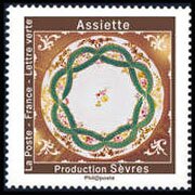 Stamp, Ceramic Plate from Sevres, France,  , Glass and Earthenware