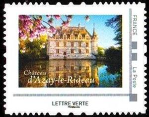 Stamp, 500 years French Renaissance, France,  , Castles