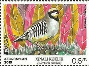 Stamp, Chukar Partridge, Azerbaijan,  , Animals (Fauna), Birds, C.E.P.T. / Europe