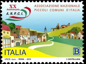 Stamp, National Association of Small Italian Municipalities, Italy,  , Organizations, Townscapes / City Views