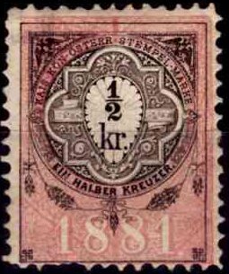 Stempel Marke 1881 1/2kr
