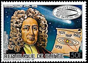 Stamp, Edmond Halley (1656-1742), Guinea,  , Art, Comets, Scientists